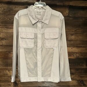 Disney Parks Epcot Spaceship Earth reflective snap-up jacket